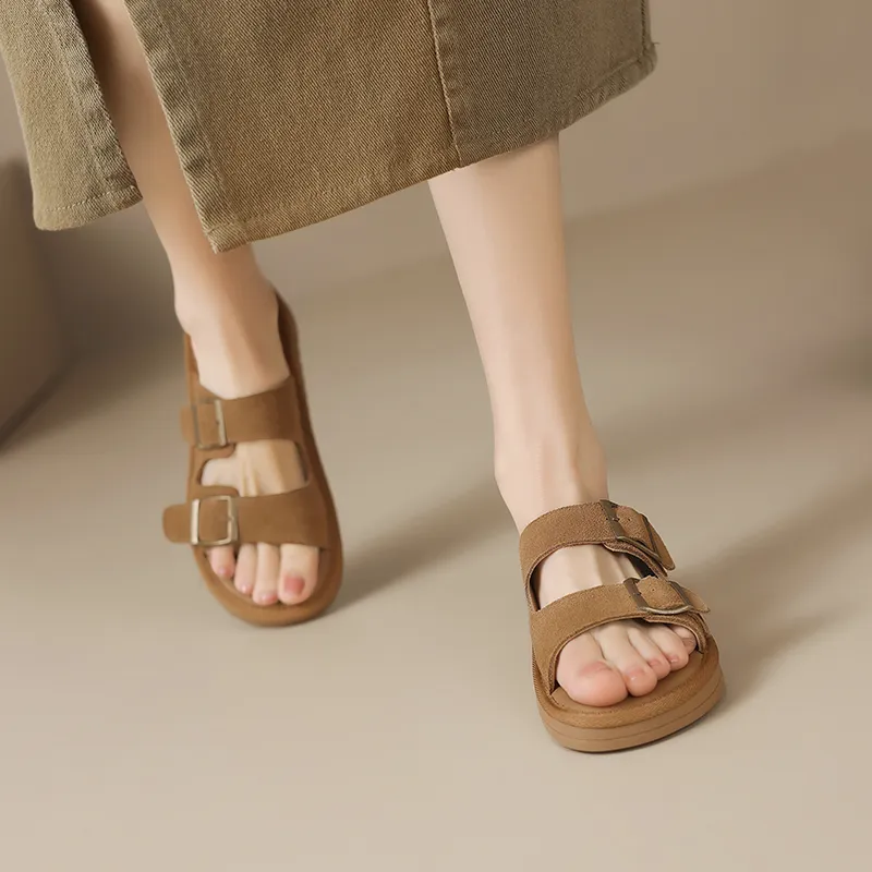 ZHR Slide Slippers Women's Khaki, Chestnut-8