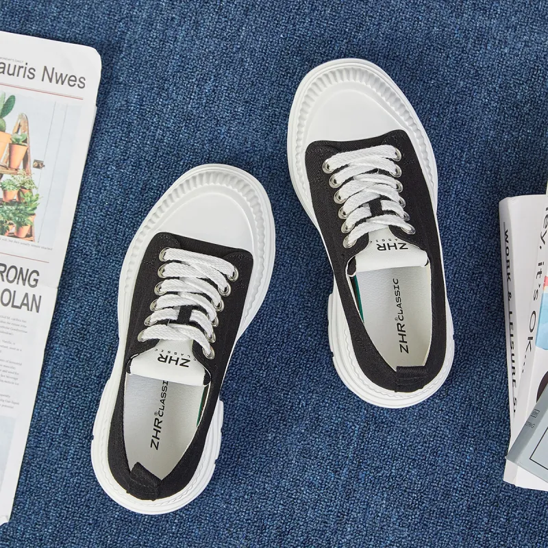 ZHR Artsy Style Canvas Shoes Wear resistant And Lightweight Casual Shoes Women's-5
