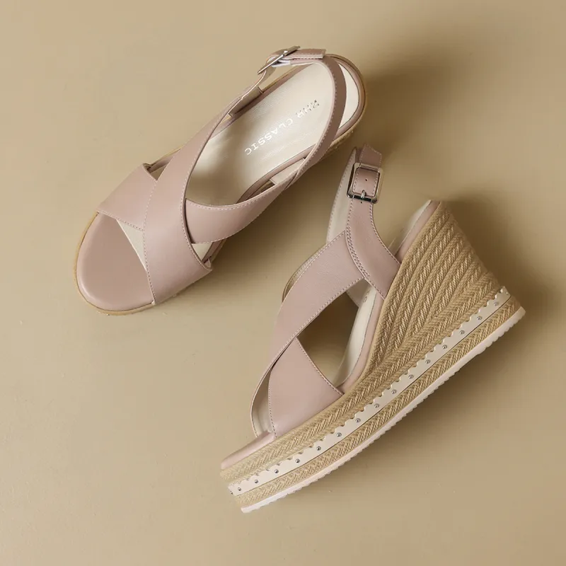 ZHR Strap Sandals 9.5cm Women's Beige Nude-7