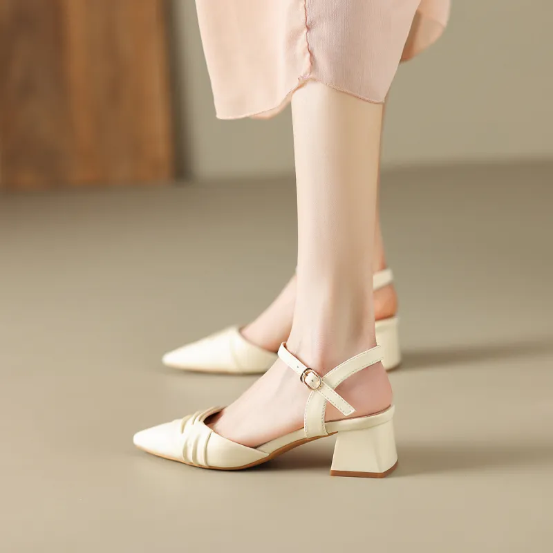 ZHR Block Heel High Heels 4.5cm Women's-4