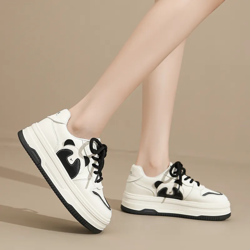 ZHR Small White Shoes Durable Breathable Low Top Skateboard Shoes Women's-4
