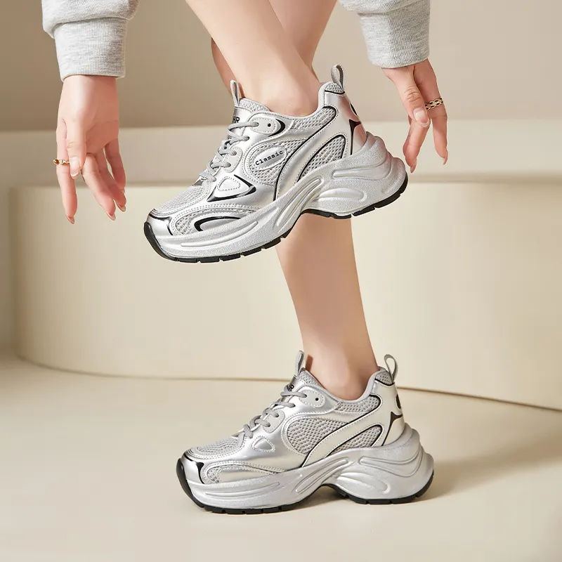 ZHR Star Moon Wear resistant And Lightweight Low Top Chunky Sneakers Women's-3
