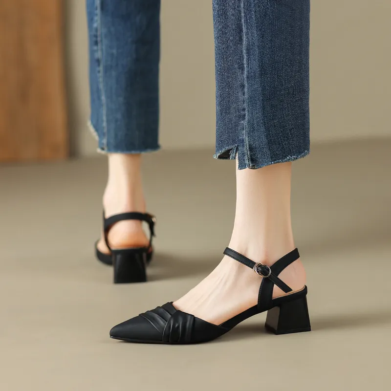ZHR Block Heel High Heels 4.5cm Women's-8