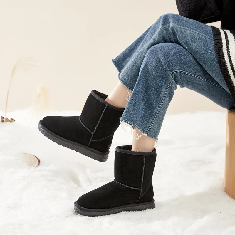 ZHR Wear-Resistant Coverage Knee-High Snow Boots Women's-15