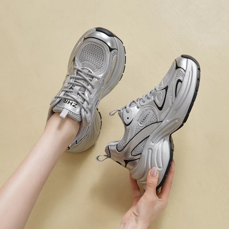 ZHR Moonlit Shadow Abrasion Resistant Breathable Low Top Chunky Sneakers Women's-4