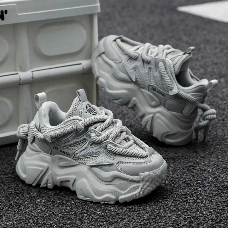 ZHR Abrasion Resistant Lightweight Height Increasing Low Top Chunky Sneakers Unisex-5