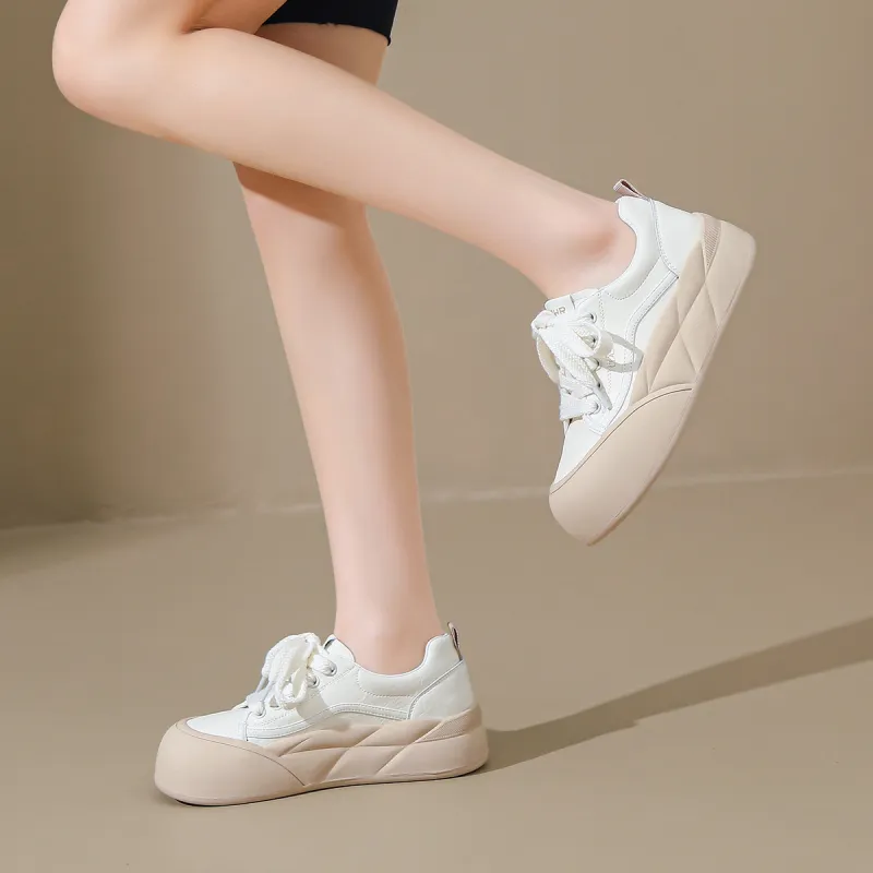 ZHR Cute Puffy Shoes Coverage Cushioning Lightweight Height Increasing Skateboard Shoes Women's-11