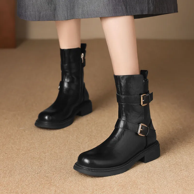 ZHR Ankle Boots Women's Black/Brown-3