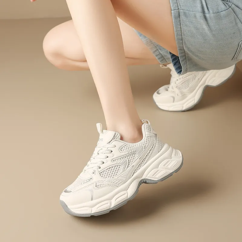 ZHR Moon Shadow Cushioning Abrasion Resistant Breathable Low Top Chunky Sneakers Women's-6