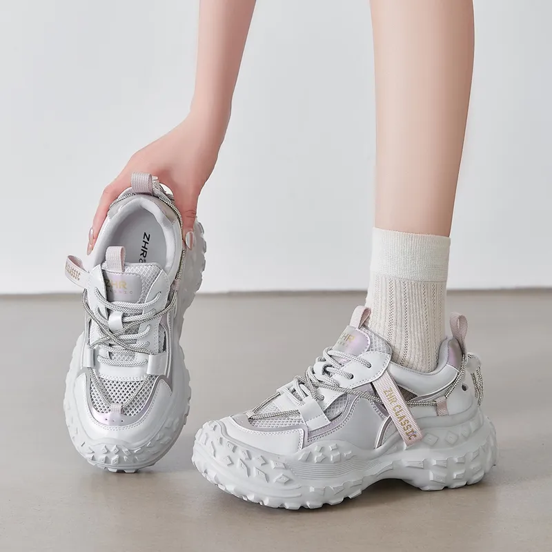 ZHR Lightweight Height Increasing Low-Top Chunky Sneakers Women's-5