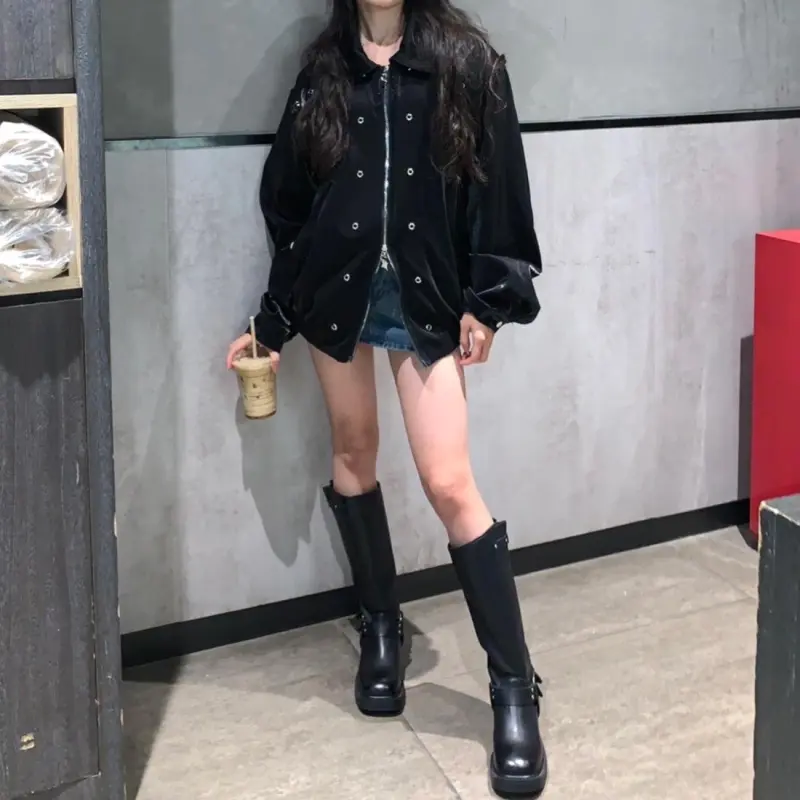 ZHR Knee-high Boots 4cm Women's-21