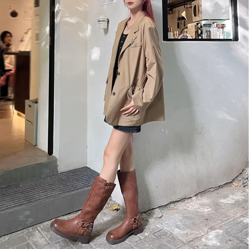 ZHR Knee-high Boots 4cm Women's-12
