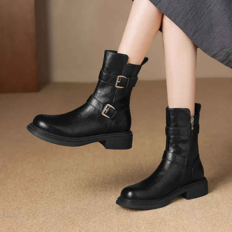 ZHR Ankle Boots Women's Black/Brown-2