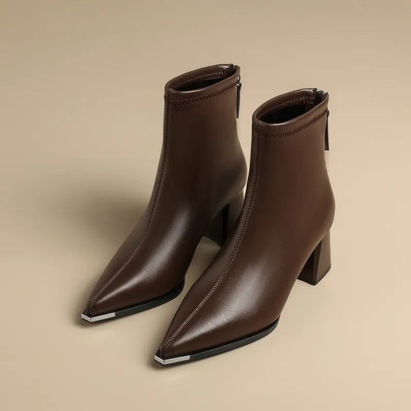 ZHR Ankle Boots Women's Black/Milk Tea/Beige-33