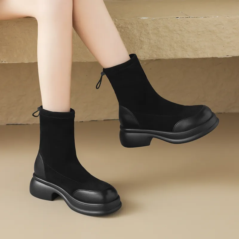 ZHR Ankle Boots 5cm Women's Black-3