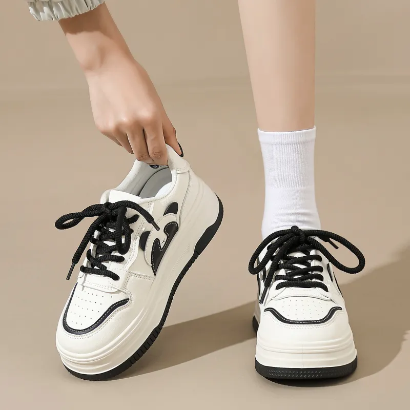 ZHR Small White Shoes Durable Breathable Low Top Skateboard Shoes Women's-6