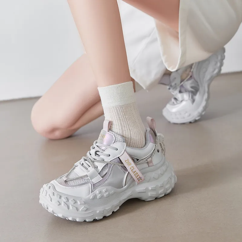 ZHR Lightweight Height Increasing Low-Top Chunky Sneakers Women's-4