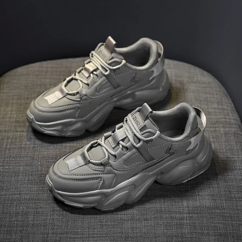ZHR Black Warrior Cushioning Coverage Abrasion Resistant Breathable Low Top Chunky Sneakers Unisex Dark Gray-3