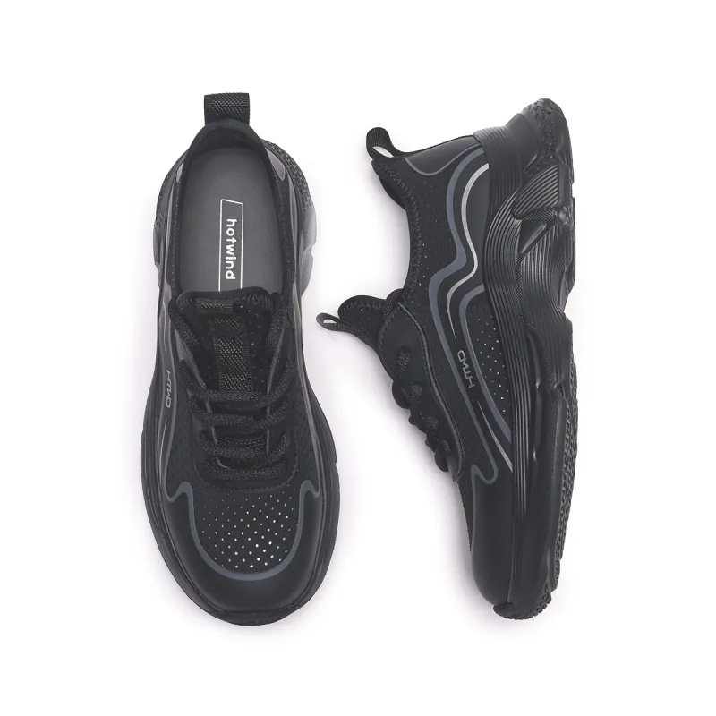 Hotwind Breathable And Lightweight Low Top Casual Shoes Women's Black-2