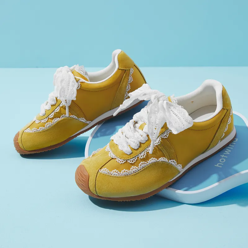 Hotwind Cream Lace Series Abrasion Resistant Slip Resistant Low Top Casual Shoes Women's-6