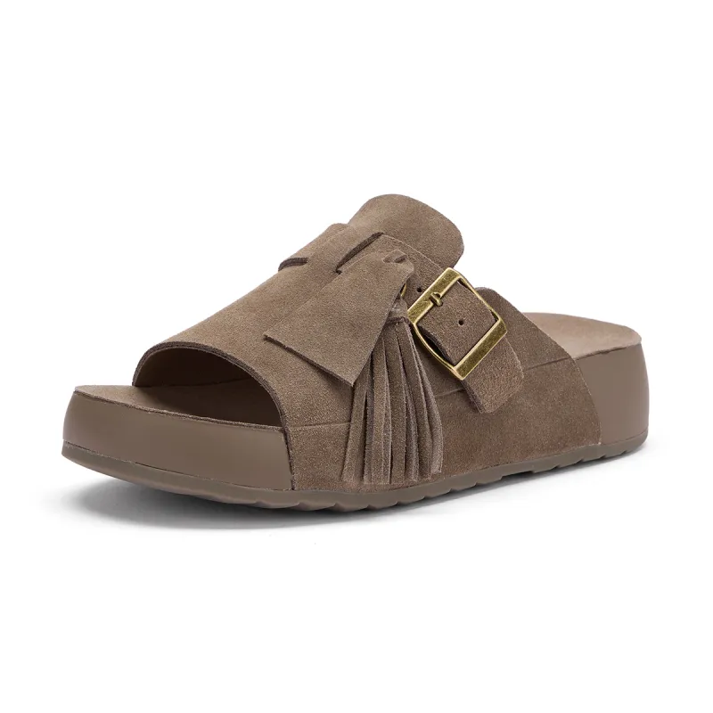 Hotwind Pinecone Grey Series Quiet Slide Slippers Women's-1