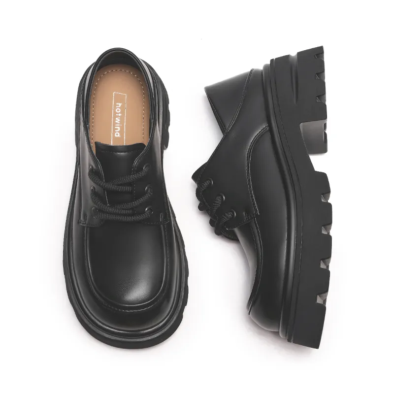 Hotwind Ballet Flats Casual Single Shoes Women's Black-3
