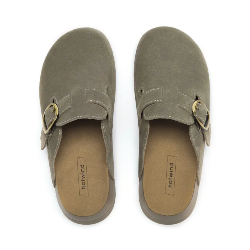 Hotwind Pinecone Grey Series Rubber Sole Abrasion Resistant Slip Resistant Wrap toe Slippers Women's-2