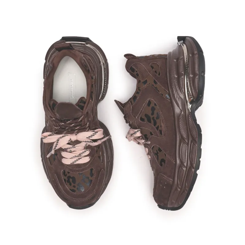 Hotwind Vintage Leopard Series Abrasion-Resistant Slip-Resistant Chunky Sneakers Women's-6