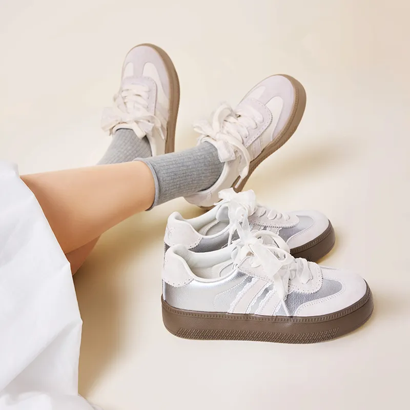 Hotwind Cream Lace Series Low Top Skateboard Shoes Women's-2