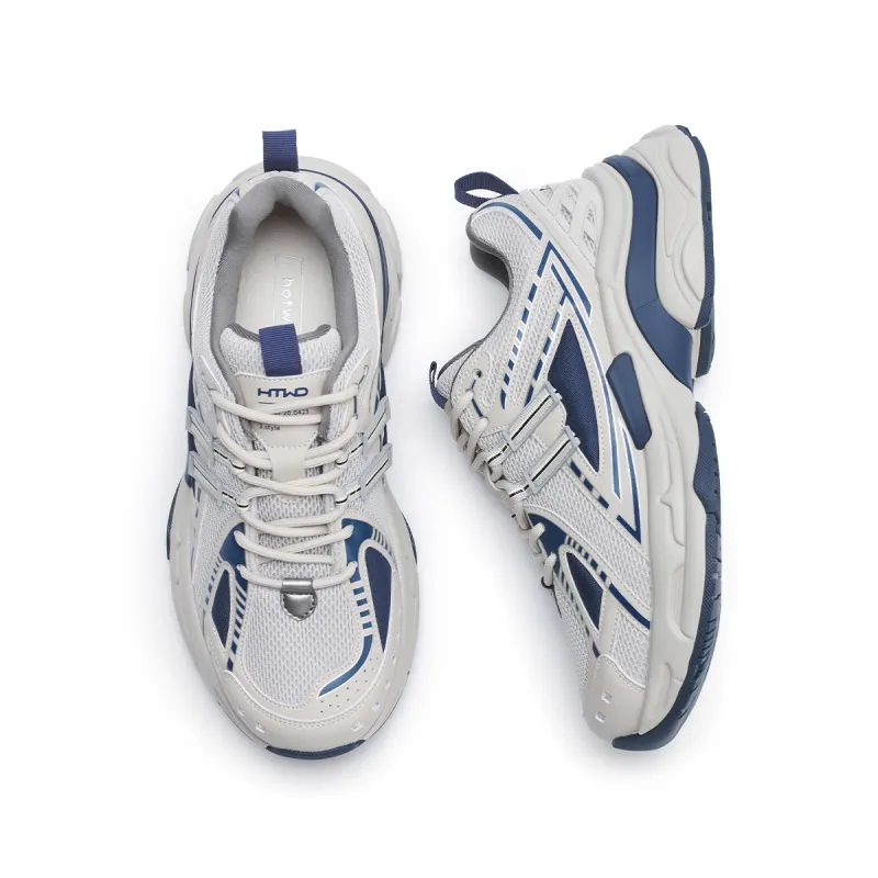 Hotwind Height Increasing Low-Top Chunky Sneakers Men's Gray Blue-2