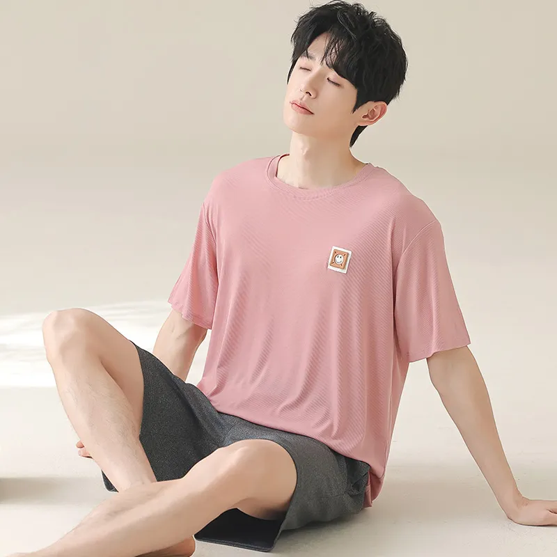 Maultiay Pajama Set Men's Gift Box Set Pink-3