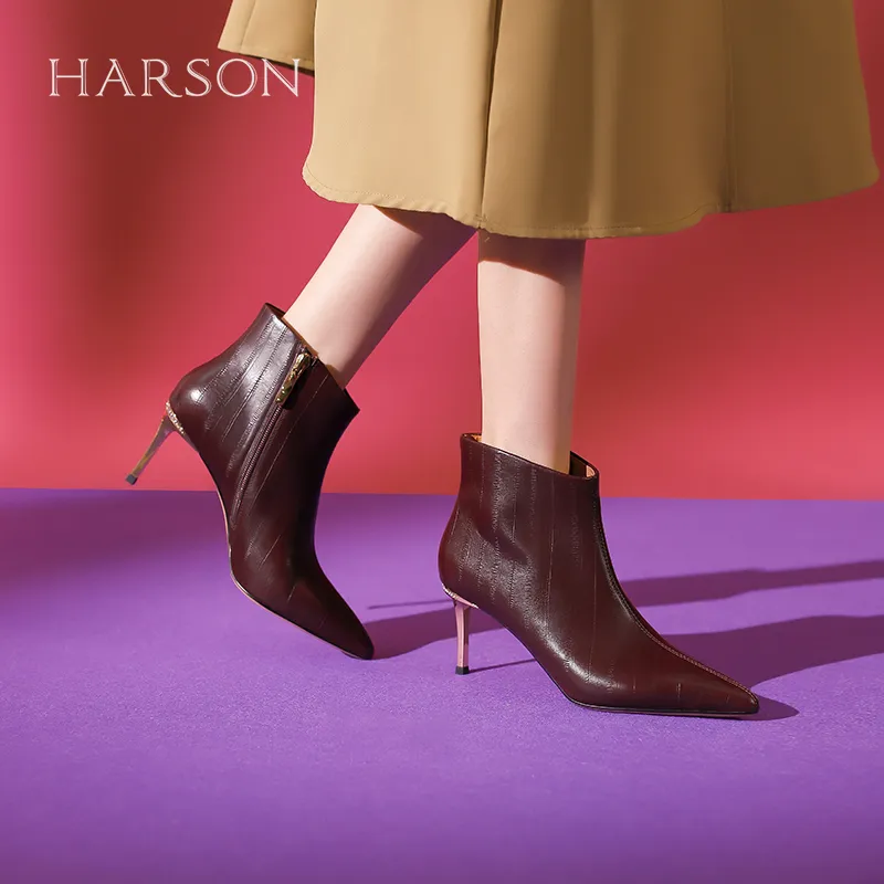 HARSON Ankle Boots Women's Red/Black-5