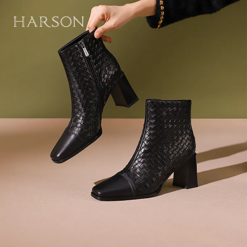 HARSON Ankle Boots 7.5cm Women's Black-5