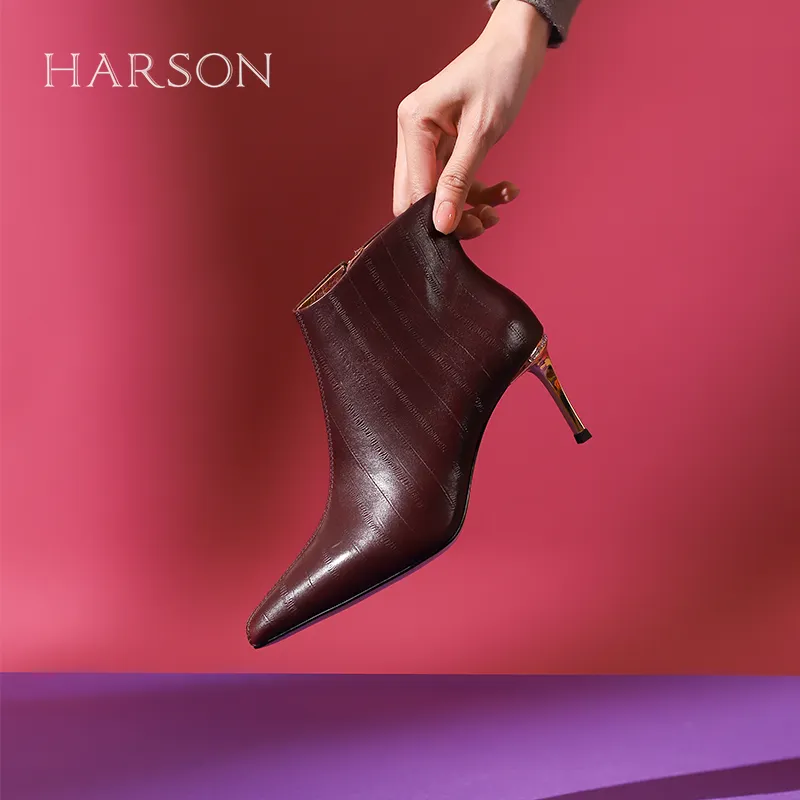HARSON Ankle Boots Women's Red/Black-4