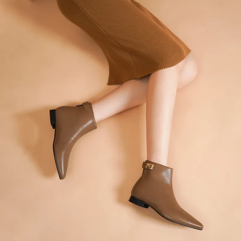 HARSON Ankle Boots Women's Brown/Black/Ecru-2