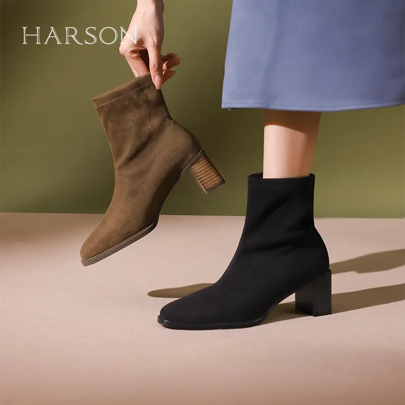 HARSON Ankle Boots Women's Khaki/Black-18