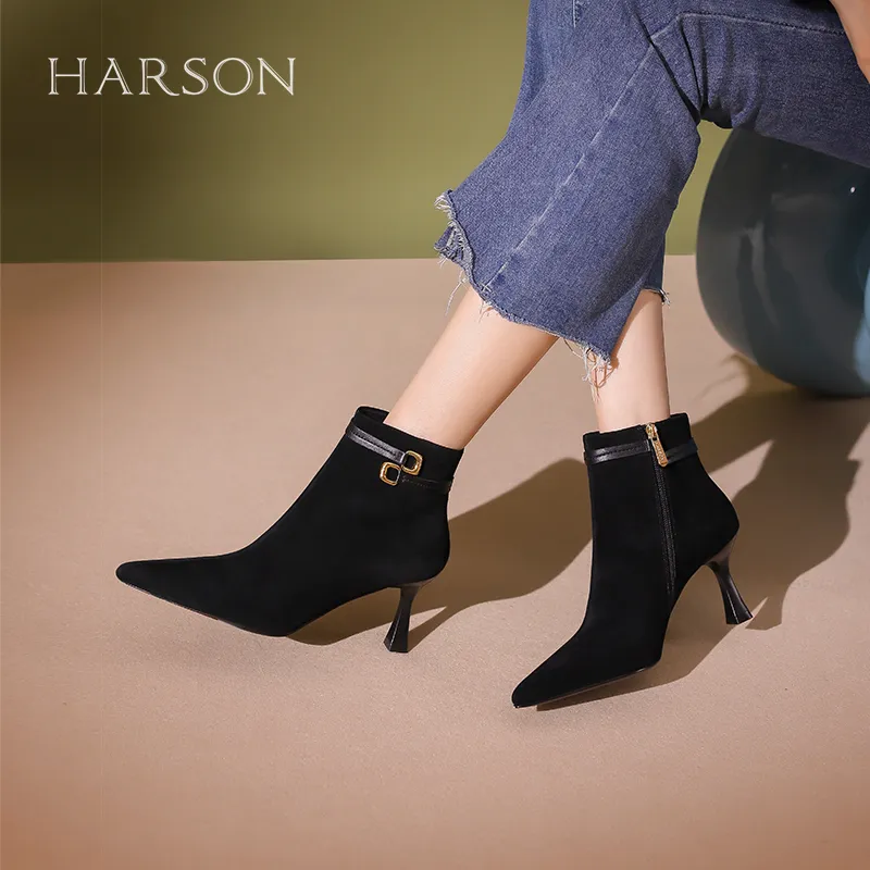 HARSON Ankle Boots 7cm Women's Black-5