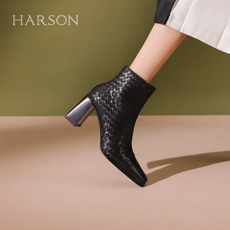 HARSON Ankle Boots 7.5cm Women's Black-4