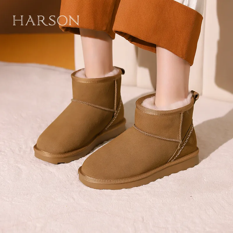 HARSON Warm Short Snow Boots 2.8cm Women's-12