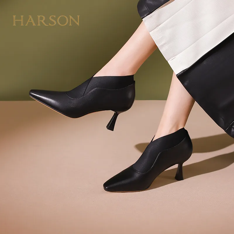 HARSON Ankle Boots Women's Khaki Green/Black-12