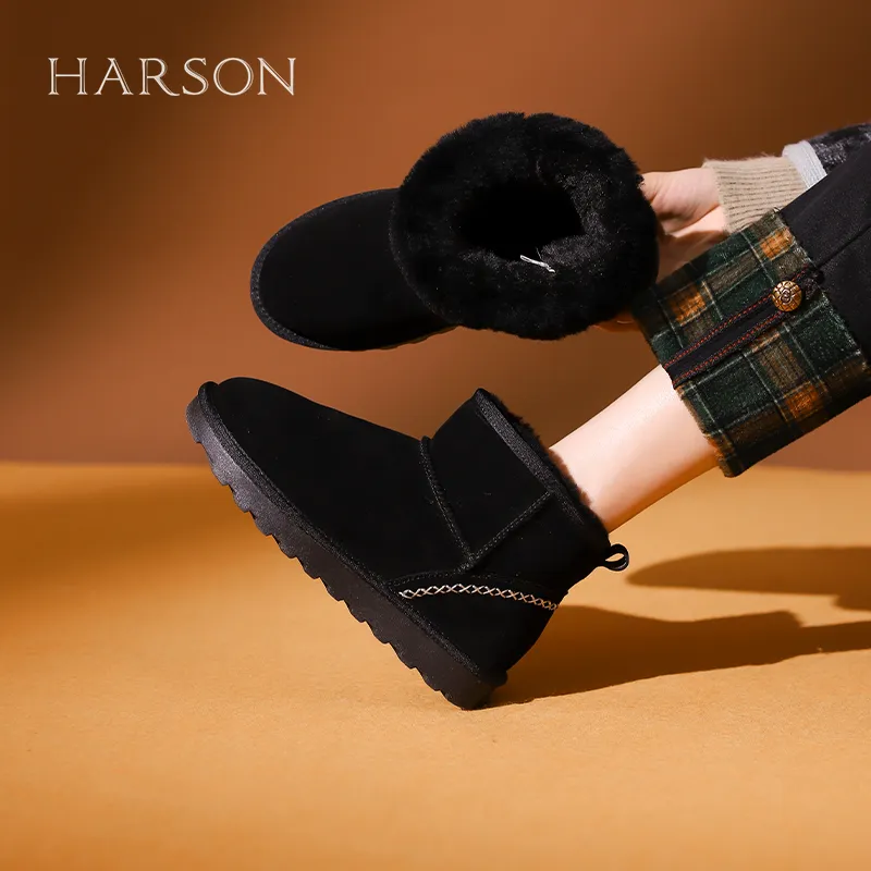 HARSON Warm Short Snow Boots 2.8cm Women's-4