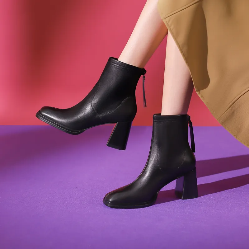 HARSON Ankle Boots 7.2cm Women's Black-5