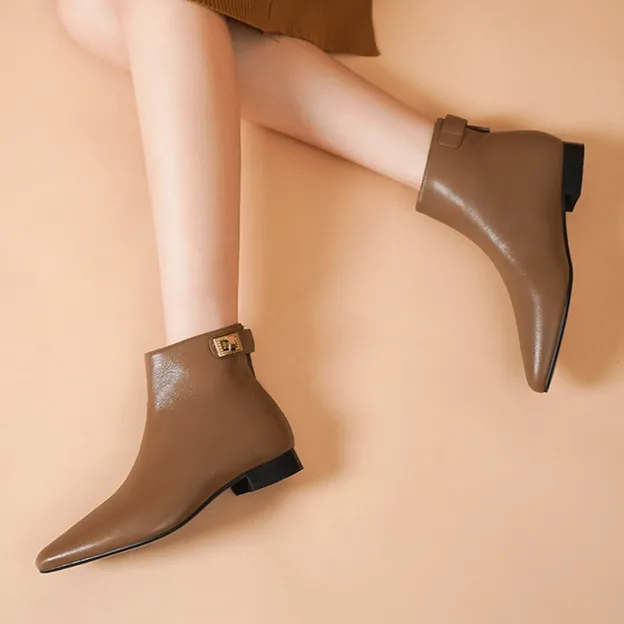 HARSON Ankle Boots Women's Brown/Black/Ecru-19
