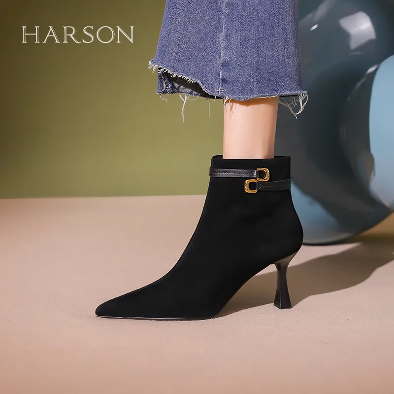 HARSON Ankle Boots 7cm Women's Black-4
