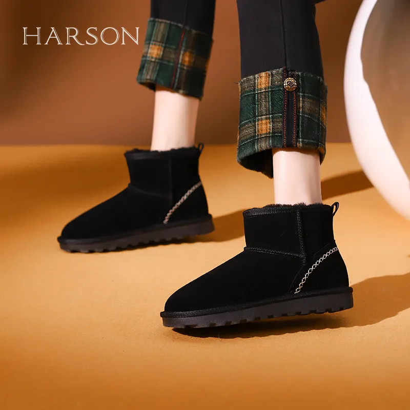HARSON Warm Short Snow Boots 2.8cm Women's-5