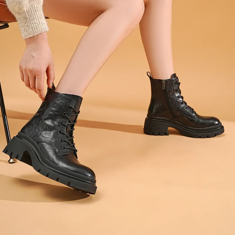 EBLAN Martin Boot Women's Black-3