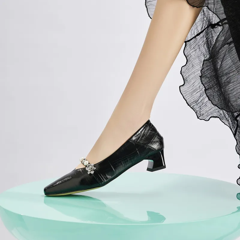 EBLAN Chunky Heel High Heels Women's-9