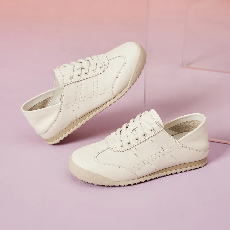 EBLAN Low Top Casual Shoes Women's Beige-2