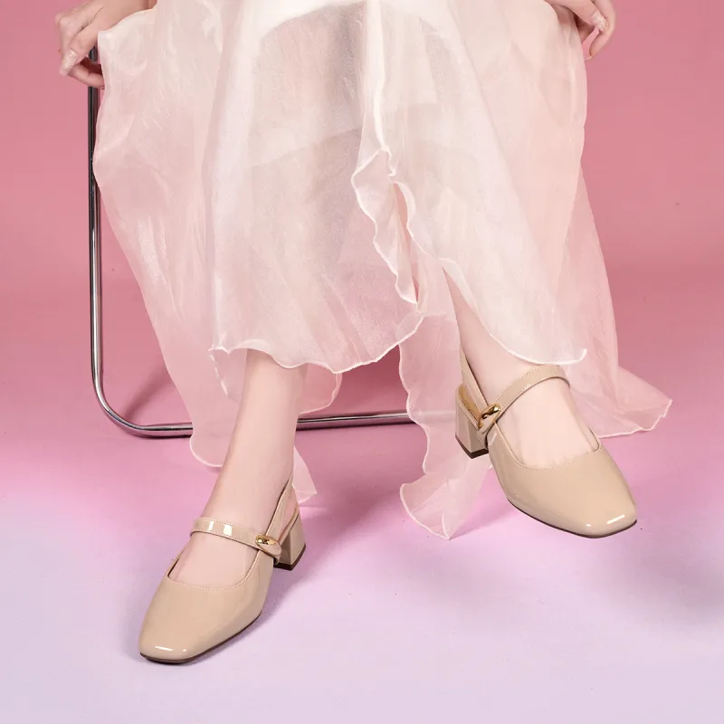 EBLAN Block Heel High Heels Women's-4