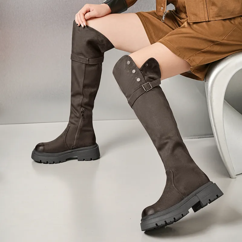 EBLAN Knee-high Boots Women's Umber-3